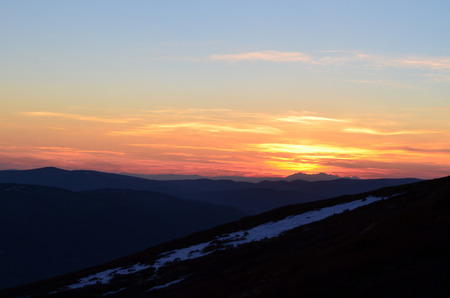 Bieszczady mountains, Polish part of Carpathiansの写真素材