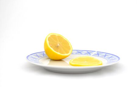Isolated citrus on plate.の写真素材