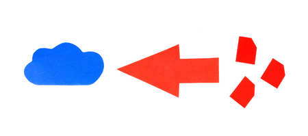 Multiple files transfer to the cloud storage, data upload, safety backup symbol, simple abstract...