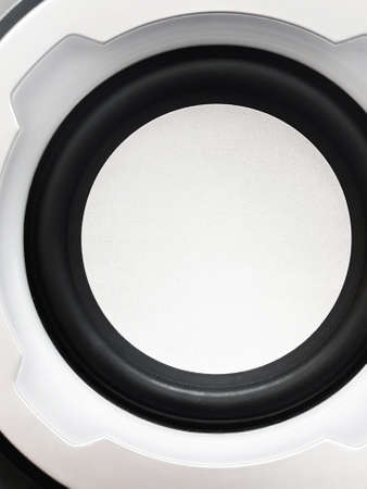 Circular texture, blank loudspeaker. subwoofer macro, closeup