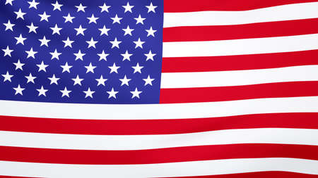 USA flag, American national flag up close, United States of America waving flag simple high resolution wavy background texture, closeup, nobody. Stars and Stripes banner, U.S.A symbols conceptualの写真素材