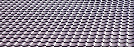 Classic roof tiles, brand new roof covering, traditional roofing service concept. Simple clean wide banner, roof surface material abstract background texture, backdrop, object closeup, nobodyの写真素材
