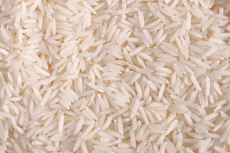 White rice background, uncooked rice, closeup  の写真素材