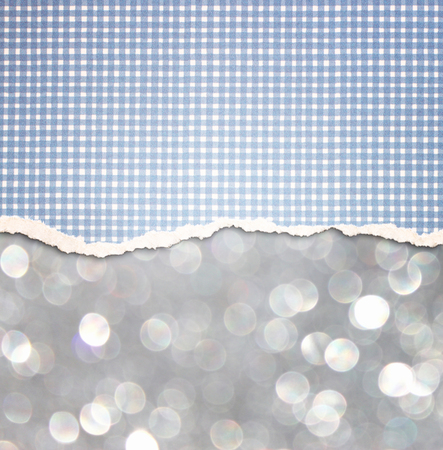 silver glitter background and blue vintage torn paper   room for copy spaceの写真素材