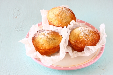 fresh baked homemade healthy muffinsの写真素材