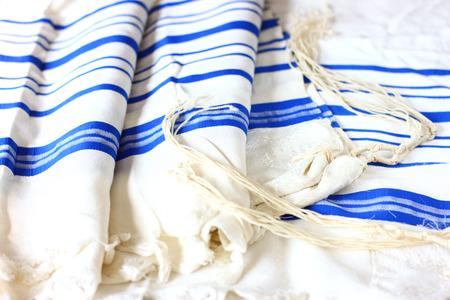 Prayer Shawl - Tallit, jewish religious symbolの写真素材