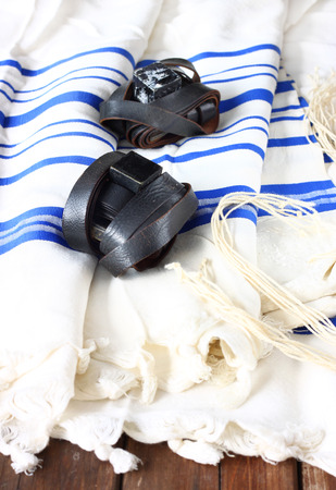 Prayer Shawl - Tallit, jewish religious symbolの写真素材