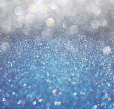 blue and grey abstract bokeh lights  defocused background  の写真素材