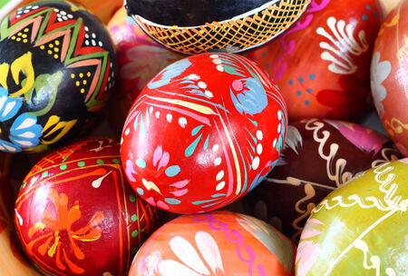 Background with Easter Eggs , or easter eggs closeup