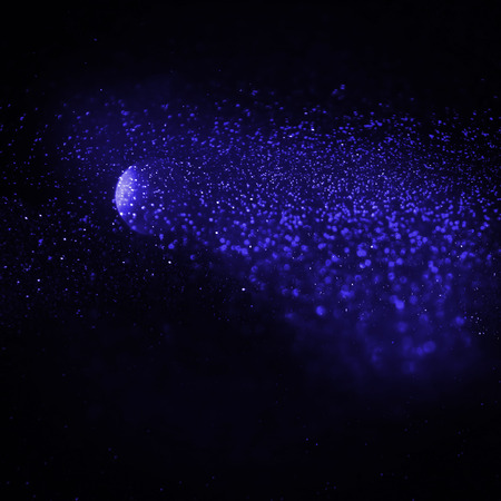 glitter vintage lights background. silver, blue and black. de-focused.の写真素材