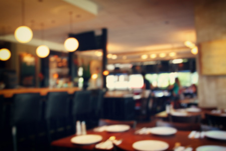 image of abstract blurred background of restaurant lightsの写真素材