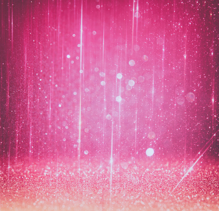 glitter vintage lights background. light silver, and pink. defocused.の写真素材