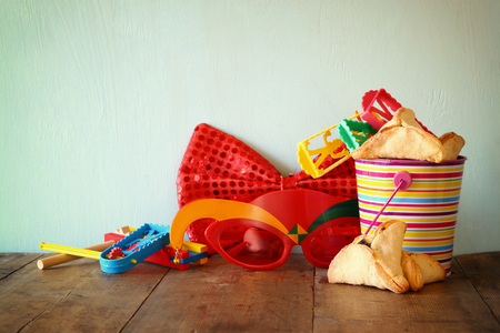 Purim celebration concept jewish carnival holiday. selective focusの写真素材