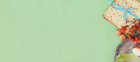 website banner background of Pesah celebration concept jewish Passover holiday
