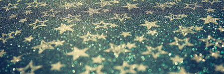 glitter vintage lights website banner background. blue, silver and black. defocused.の写真素材