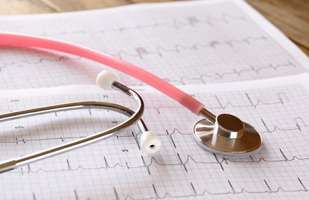 Image of heart and stethoscope. Medical concept.の写真素材