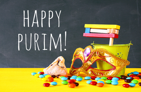Purim celebration concept (jewish carnival holiday).の写真素材