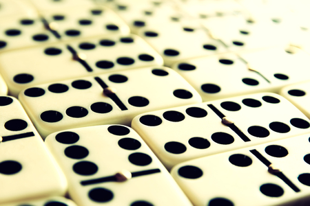 White domino blocks. Retro style image, executive and risk control conceptの写真素材