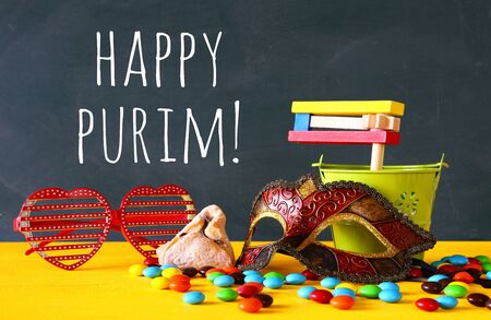 Purim celebration concept (jewish carnival holiday).の写真素材