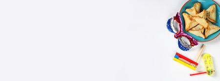 Purim celebration concept (jewish carnival holiday). Top viewの写真素材