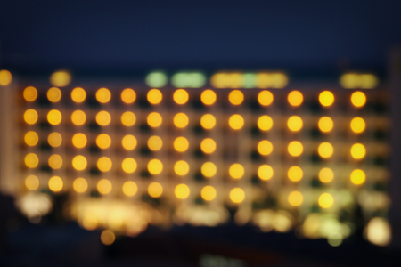abstract image of blurred night hotel lights background.の写真素材