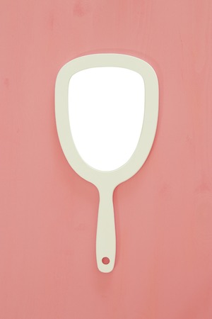 Top view image of vintage hand mirror. Can be used for photography montage.の写真素材