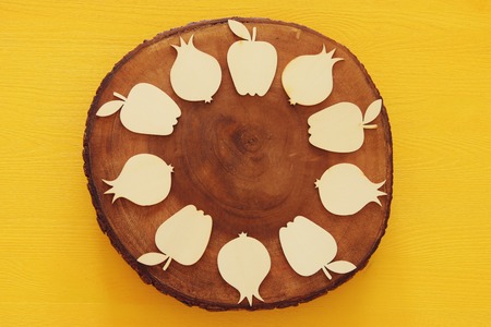 Rosh hashanah (jewish New Year holiday) concept. Traditional symbolsの写真素材