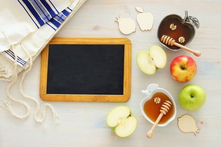 Rosh hashanah (jewish New Year holiday) concept. Traditional symbols.の写真素材