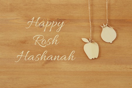 Rosh hashanah (jewish New Year holiday) concept. Traditional symbols.の写真素材