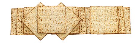 passover background with matzoh isolated on white