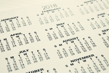 image of 2018 calendar backgroundの写真素材