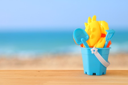 vacation and summer image with beach toys for kidの写真素材