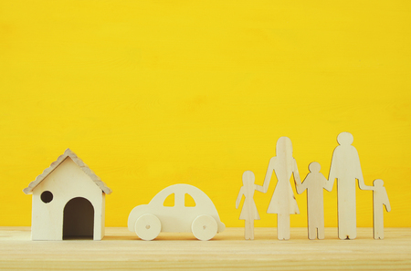 Insurance concept. family life, mortgage, financial and health issuesの写真素材