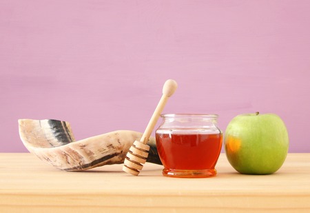 Rosh hashanah (jewish New Year holiday) concept. Traditional symbolsの写真素材