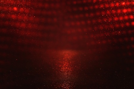 abstract background of red bokeh lightsの写真素材