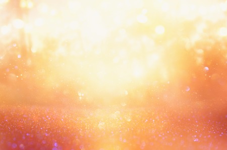 glitter vintage lights background. silver and gold. de-focusedの写真素材
