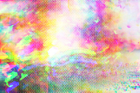 Futuristic background of the 80s retro style. Digital or Cyber Surface. neon lights and geometric...