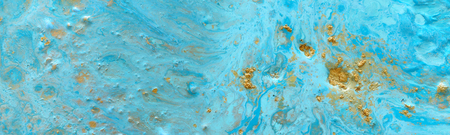 Abstract marbleized effect background. Blue creative colors. Beautiful paint with the addition of...