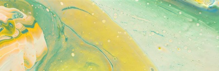 Abstract marbleized effect background. Yellow, white and green creative colors. Beautiful paint