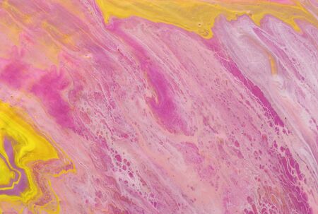 Photography of abstract marbleized effect background. Red, yellow, pink and white creative colors. Beautiful paint. Bannerの写真素材