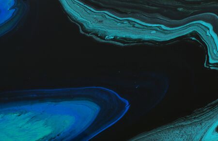 abstract marbleized effect background. Blue, mint and black creative colors