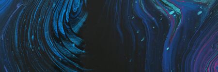 abstract marbleized effect background. Blue, mint and black creative colors