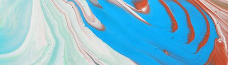 photography of abstract marbleized effect background. Blue, mint, cooper and white creative colors....