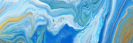 photography of abstract marbleized effect background. Blue, mint and white creative colors....