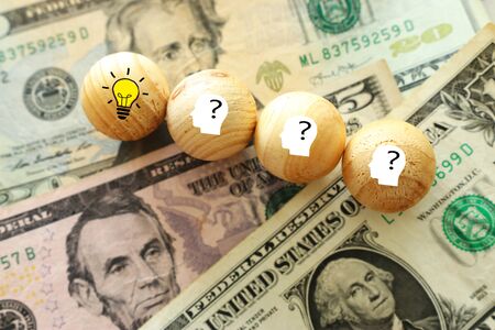 Business Concept image of revealing an idea, finding the right solution during creative process.cube...