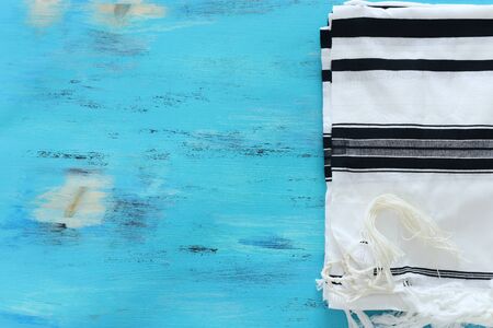 religion concept of White Prayer Shawl - Tallit, jewish religious symbol