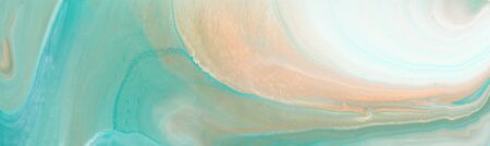 art photography of abstract marbleized effect background. turquoise, emerald green, white and gold...