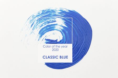 paint brush of classic blue color of the year 2020