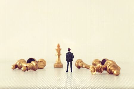 Image of chess game. Business, competition, strategy, leadership and success conceptの写真素材