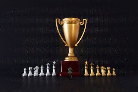 Image of chess game. Business, competition, strategy, leadership and success conceptの写真素材